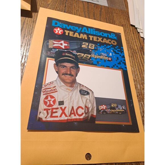 Vintage 1990 Davey Allison Texaco Haviland Racing Promo Sheet #28 NASCAR Ford - Picture 1 of 6